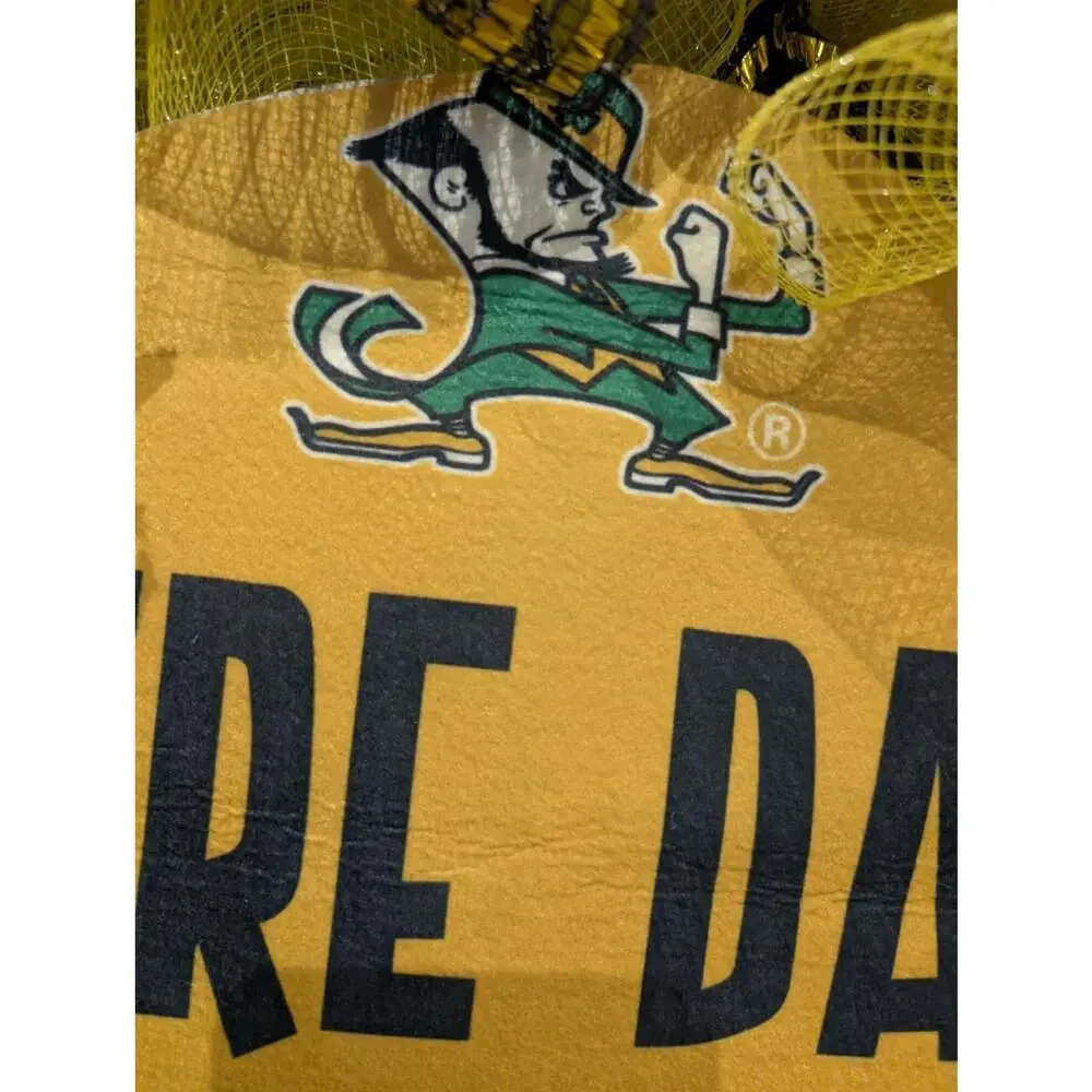 Notre Dame Fighting Irish Handmade Football Wreath GameDay Front Door Decor